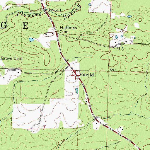 Topographic Map of Euclid, AR