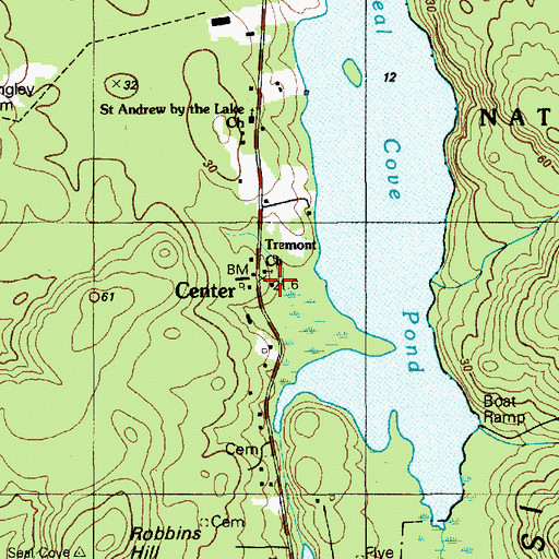 Topographic Map of Tremont Church, ME