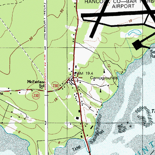 Topographic Map of Trenton, ME