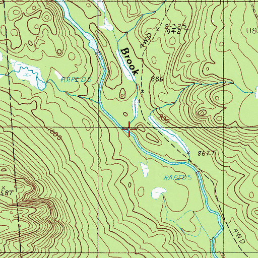 Topographic Map of Trestle Brook, ME