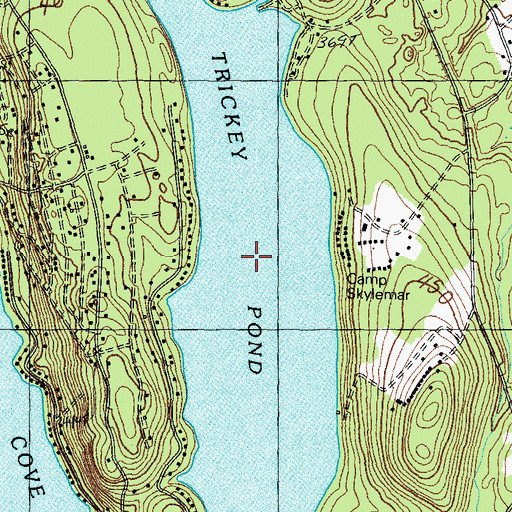 Topographic Map of Trickey Pond, ME
