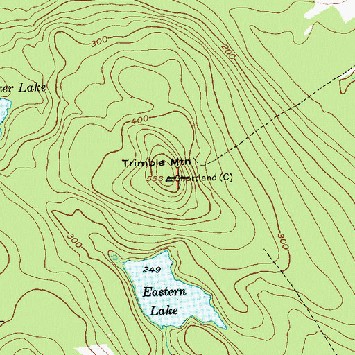 Topographic Map of Trimble Mountain, ME