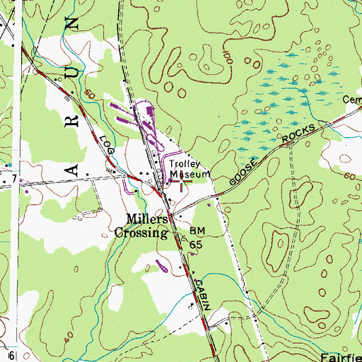 Topographic Map of Trolley Museum, ME