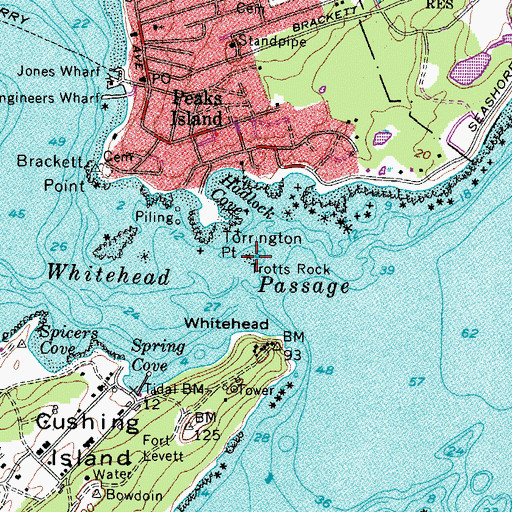 Topographic Map of Trotts Rock, ME