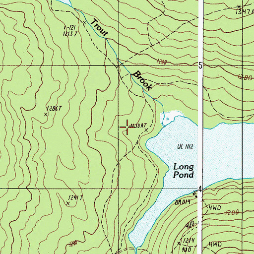 Topographic Map of Trout Brook, ME
