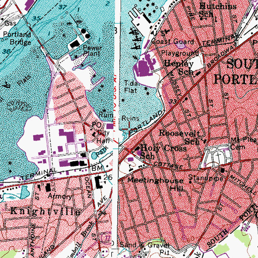Topographic Map of Trout Brook, ME