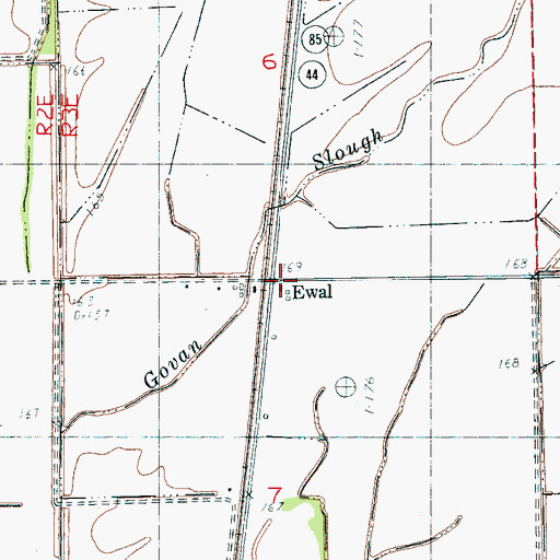 Topographic Map of Ewal, AR
