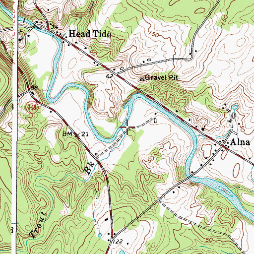 Topographic Map of Trout Brook, ME