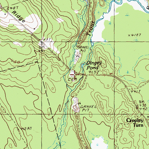 Topographic Map of Trout Brook Cemetery, ME