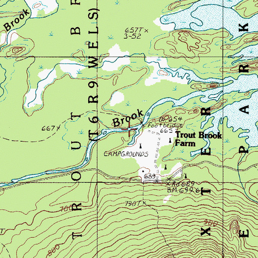 Topographic Map of Trout Brook Farm, ME