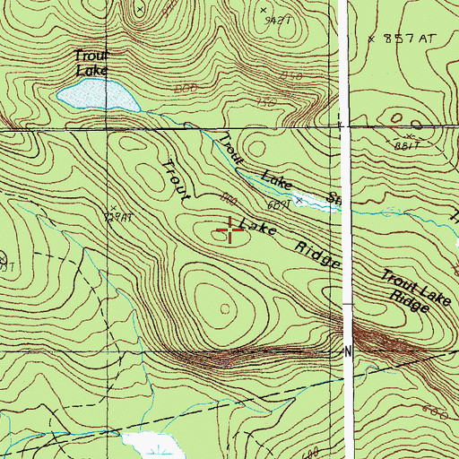 Topographic Map of Trout Lake Ridge, ME