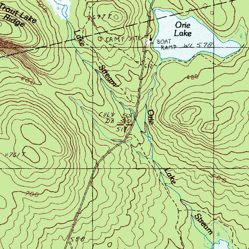 Topographic Map of Trout Lake Stream, ME