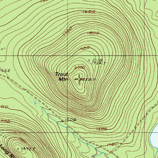 Topographic Map of Trout Mountain, ME