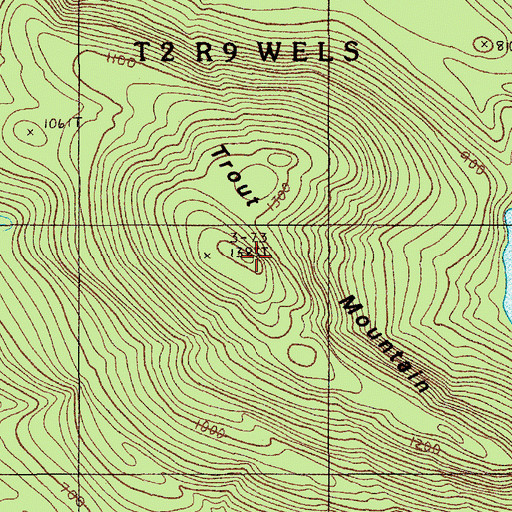 Topographic Map of Trout Mountain, ME