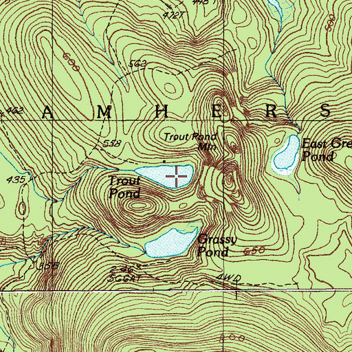 Topographic Map of Trout Pond, ME