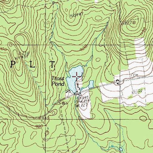 Topographic Map of Trout Pond, ME