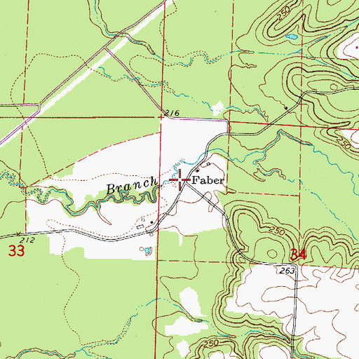 Topographic Map of Faber, AR