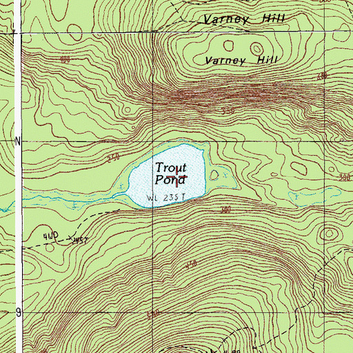 Topographic Map of Trout Pond, ME