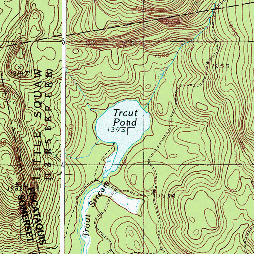 Topographic Map of Trout Pond, ME