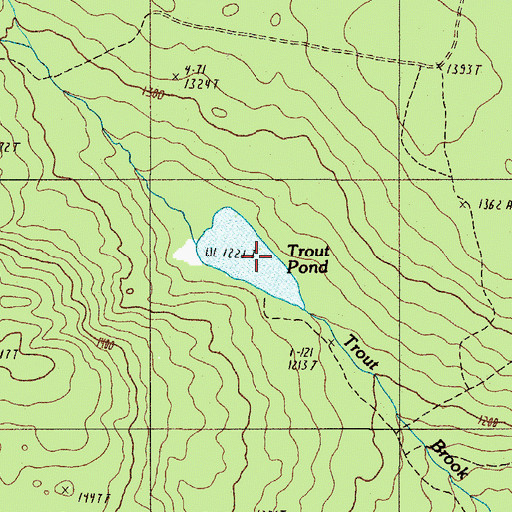Topographic Map of Trout Pond, ME