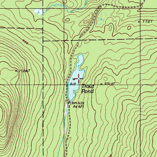 Topographic Map of Trout Pond, ME