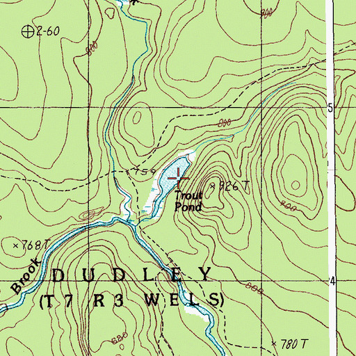 Topographic Map of Trout Pond, ME