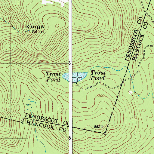 Topographic Map of Trout Pond, ME