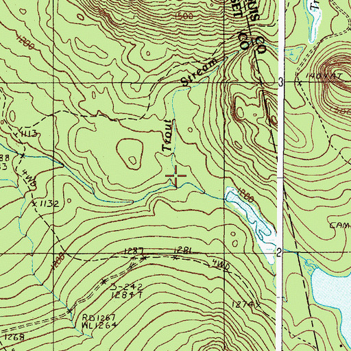 Topographic Map of Trout Stream, ME