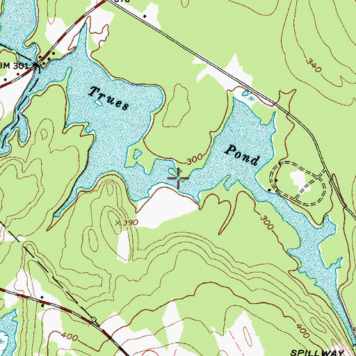 Topographic Map of Trues Pond, ME