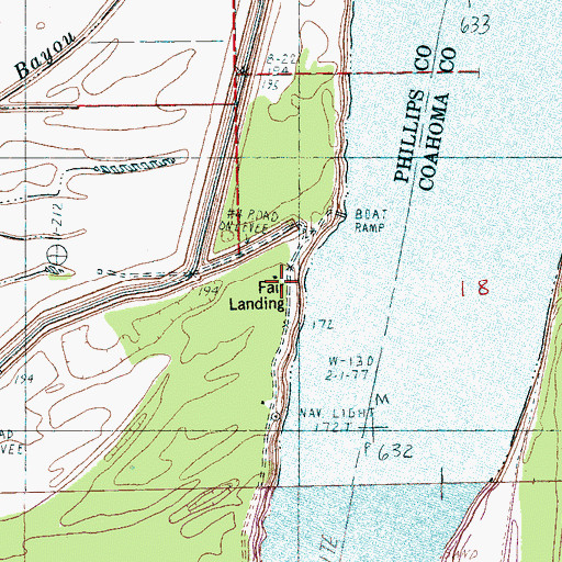 Topographic Map of Fair Landing, AR