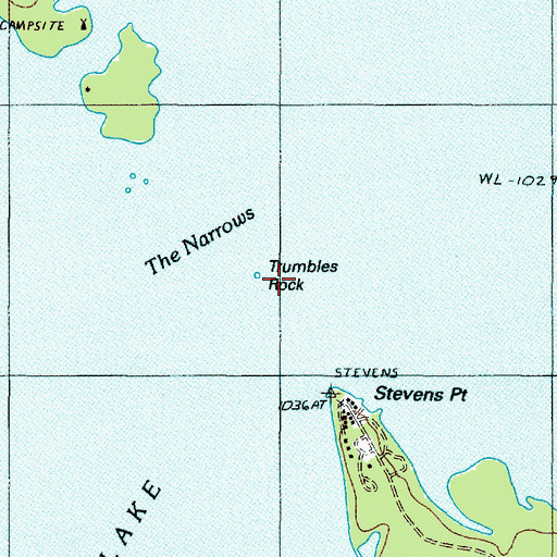Topographic Map of Trumbles Rock, ME
