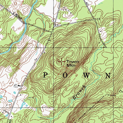 Topographic Map of Tryon Mountain, ME