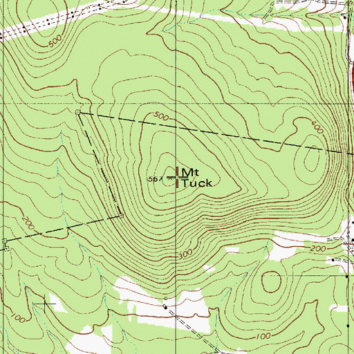 Topographic Map of Mount Tuck, ME