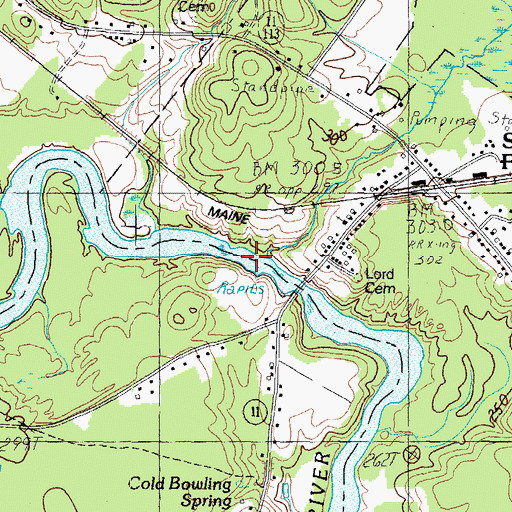 Topographic Map of Tucker Brook, ME