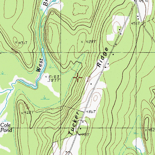 Topographic Map of Tucker Ridge, ME