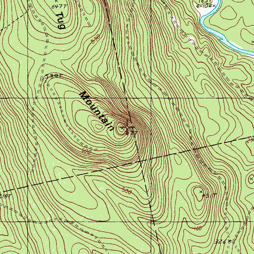 Topographic Map of Tug Mountain, ME