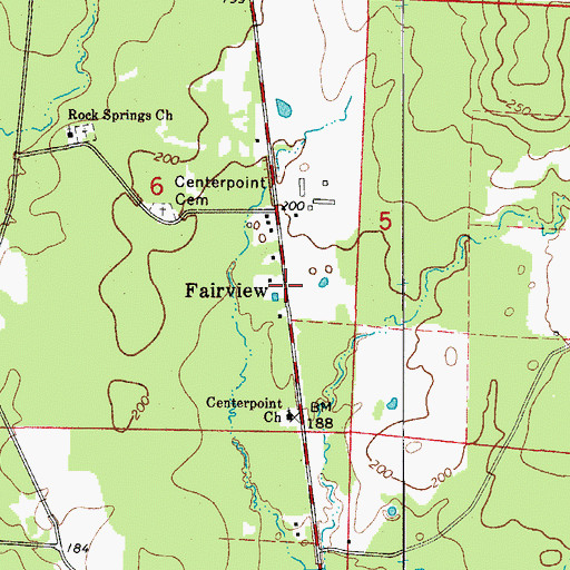 Topographic Map of Fairview, AR