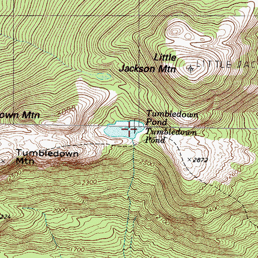 Topographic Map of Tumbledown Pond, ME