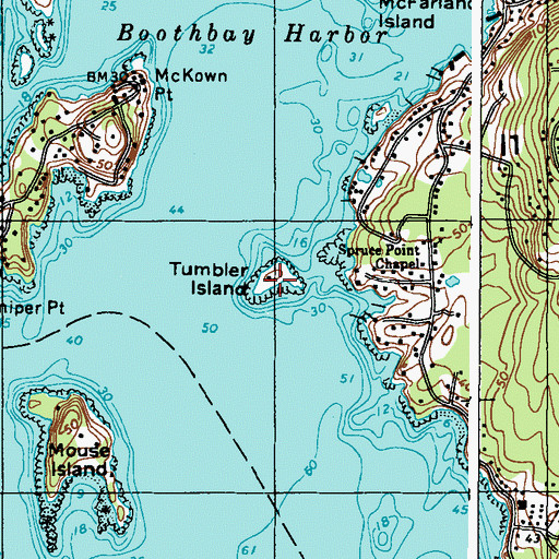 Topographic Map of Tumbler Island, ME