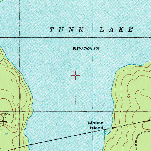Topographic Map of Tunk Lake, ME