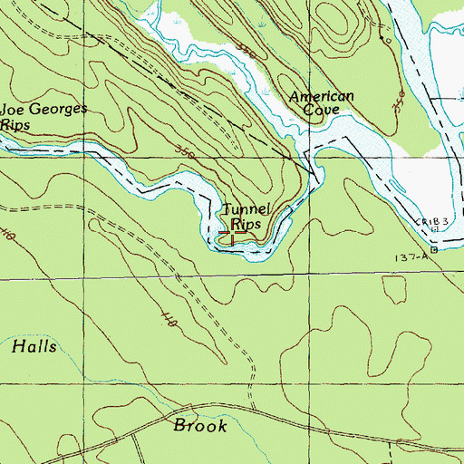 Topographic Map of Tunnel Rips, ME