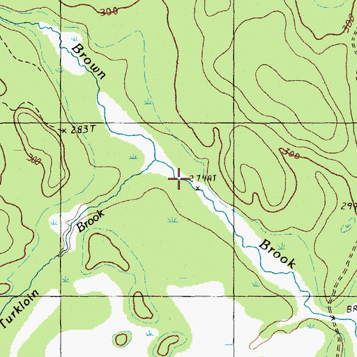 Topographic Map of Turkloin Brook, ME