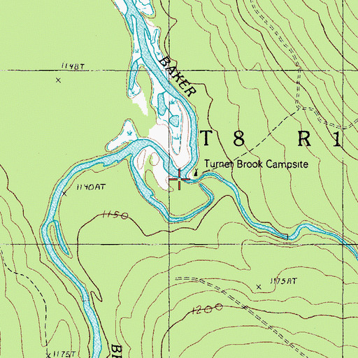 Topographic Map of Turner Brook, ME