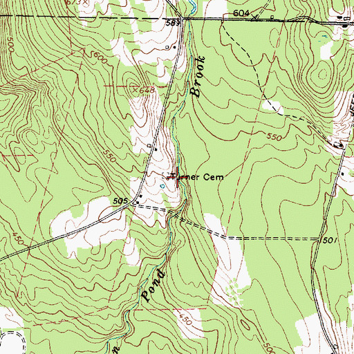 Topographic Map of Turner Cemetery, ME