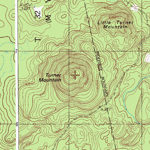 Topographic Map of Turner Mountain, ME