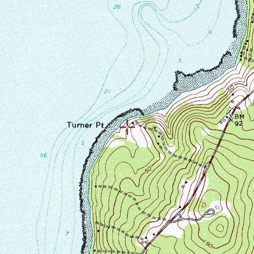 Topographic Map of Turner Point, ME