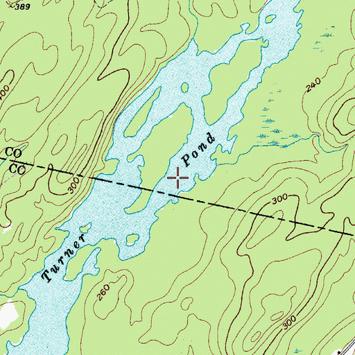 Topographic Map of Turner Pond, ME