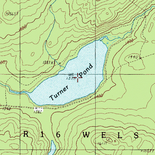 Topographic Map of Turner Pond, ME