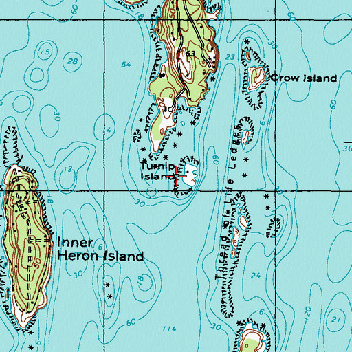 Topographic Map of Turnip Island, ME