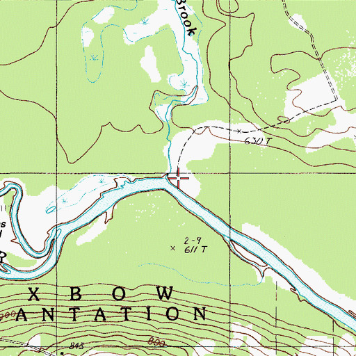 Topographic Map of Turtle Brook, ME